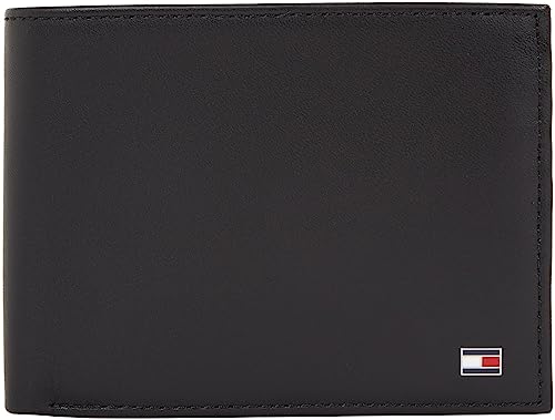 Tommy Hilfiger Portafoglio Uomo Eton con Scomparto Monete, Nero (Black), Taglia Unica