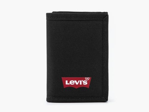 Levi's Batwing Trifold Wallet, Accessorio da viaggio - Portafoglio a tripla piega Uomo, Nero (Regular Black), Taglia unica