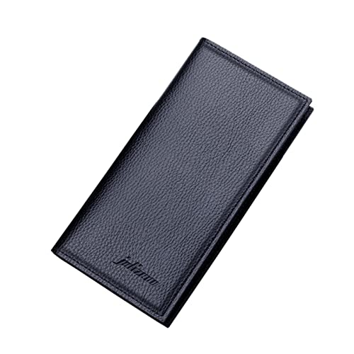 Portafogli Fashion ID Long Wallet Solid Color Men Purse Multiple Card Slots Clutch Bag Portafoglio per carta d'identità di vaccinazione (nero, taglia unica)