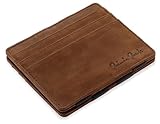 Jaimie Jacobs Portafoglio Magico, Magic Wallet Flap Boy Slim - l'Originale - Protezione RFID, Portafoglio Uomo Piccolo, Porta Carte di Credito, Porta Tessere (Abbronzatura Scuro)