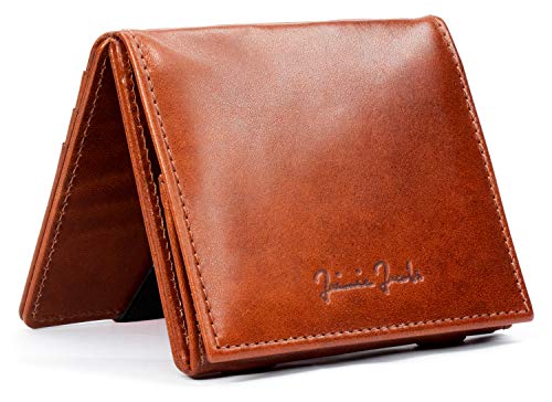 Jaimie Jacobs Portafoglio Magico con scompartimento per monete e RFID-Blocker Magic Wallet Flap Boy - l'originale - di pelle da uomo (Marrone e Nero)