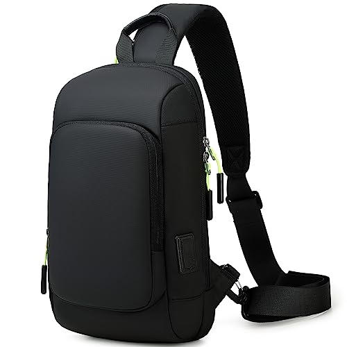 Aamytike USB Zaino Monospalla Uomo Borsa a Tracolla Ciclismo, Moto, Sport e Viaggio Trekking Viaggi