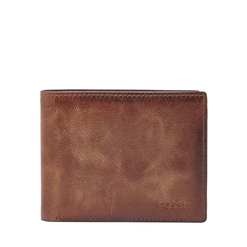 Fossil RFID Flip ID Bifold Accessorio da Viaggio-Portafoglio Bi-Fold, Marrone, Taglia Unica Uomo