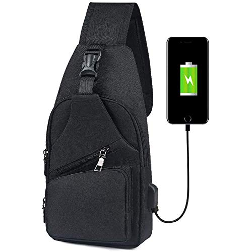 flintronic Zaino Monospalla Sling Bag, Borsa a Spalla Uomo, Borsello Tracolla, includere 1 Cavo USB