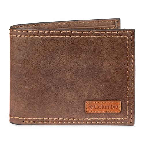 Columbia RFID Blocco Passcase Bifold Portafoglio Bi-Fold, Marrone Scuro, One Size Uomo