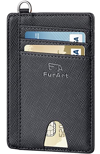 FurArt Porta Carte di Credito e tessere, Protezione RFID Portafoglio Sottile, Slim Da Uomo e Donna