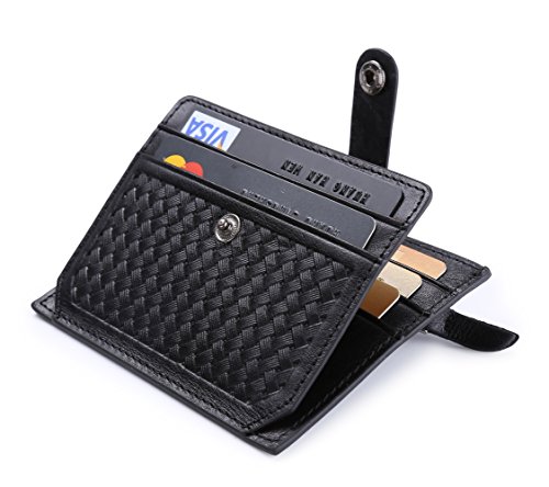 flintronic Porta Carte di Credito e Tasche Pelle, RFID/NFC Blocco Portafoglio Bifold Magico ID Clip