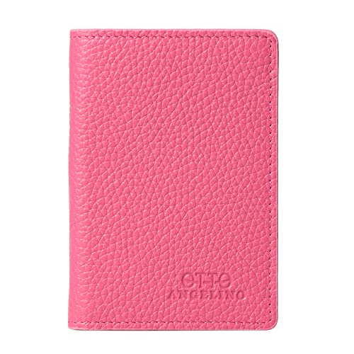 Otto Angelino Bifold Portafoglio in vera pelle - stile passaporto - ID, carte bancarie, contanti, blocco RFID - Unisex