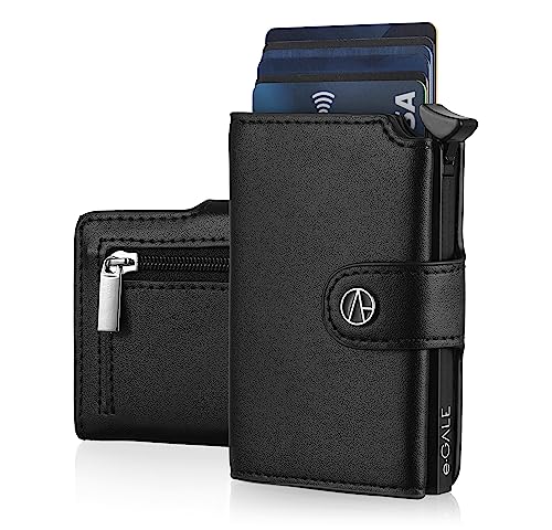 e-GALE Porta carte di credito uomo - Portafoglio Uomo Slim RFID - portacarte uomo pop up - Scomparti per tessere, banconote e monete - Elegante e Compatto - Con confezione regalo